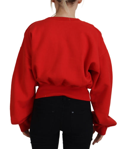 Dsquared² Red Logo Print Women Crew Neck Long Sleeve Sweater Dsquared²