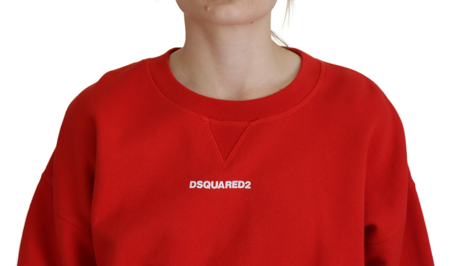 Dsquared² Red Logo Print Women Crew Neck Long Sleeve Sweater Dsquared²