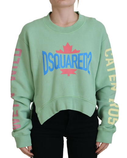 Dsquared² Green Logo Printed Crew Neck Long Sleeve Sweater Dsquared²