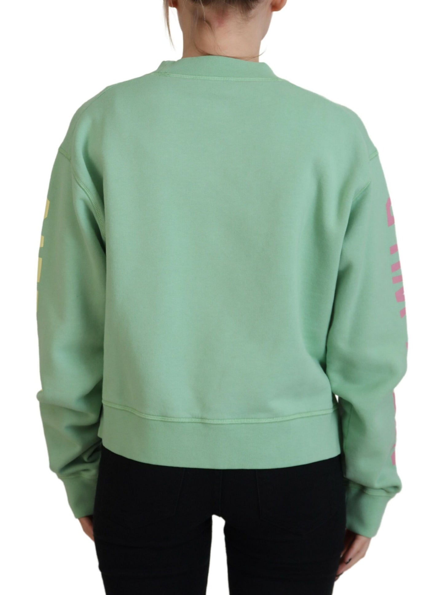 Dsquared² Green Logo Printed Crew Neck Long Sleeve Sweater Dsquared²