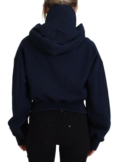 Dsquared² Blue Logo Print Hooded Cap Long Sleeve Sweater Dsquared²