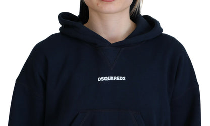 Dsquared² Blue Logo Print Hooded Cap Long Sleeve Sweater Dsquared²