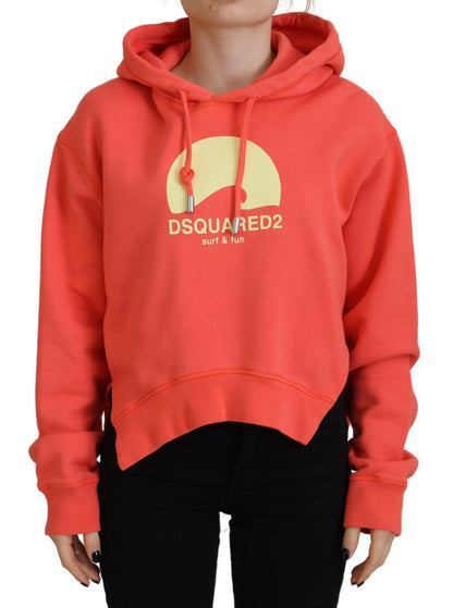 Dsquared² Pink Logo Print Cotton Hoodie Sweatshirt Sweater Dsquared²