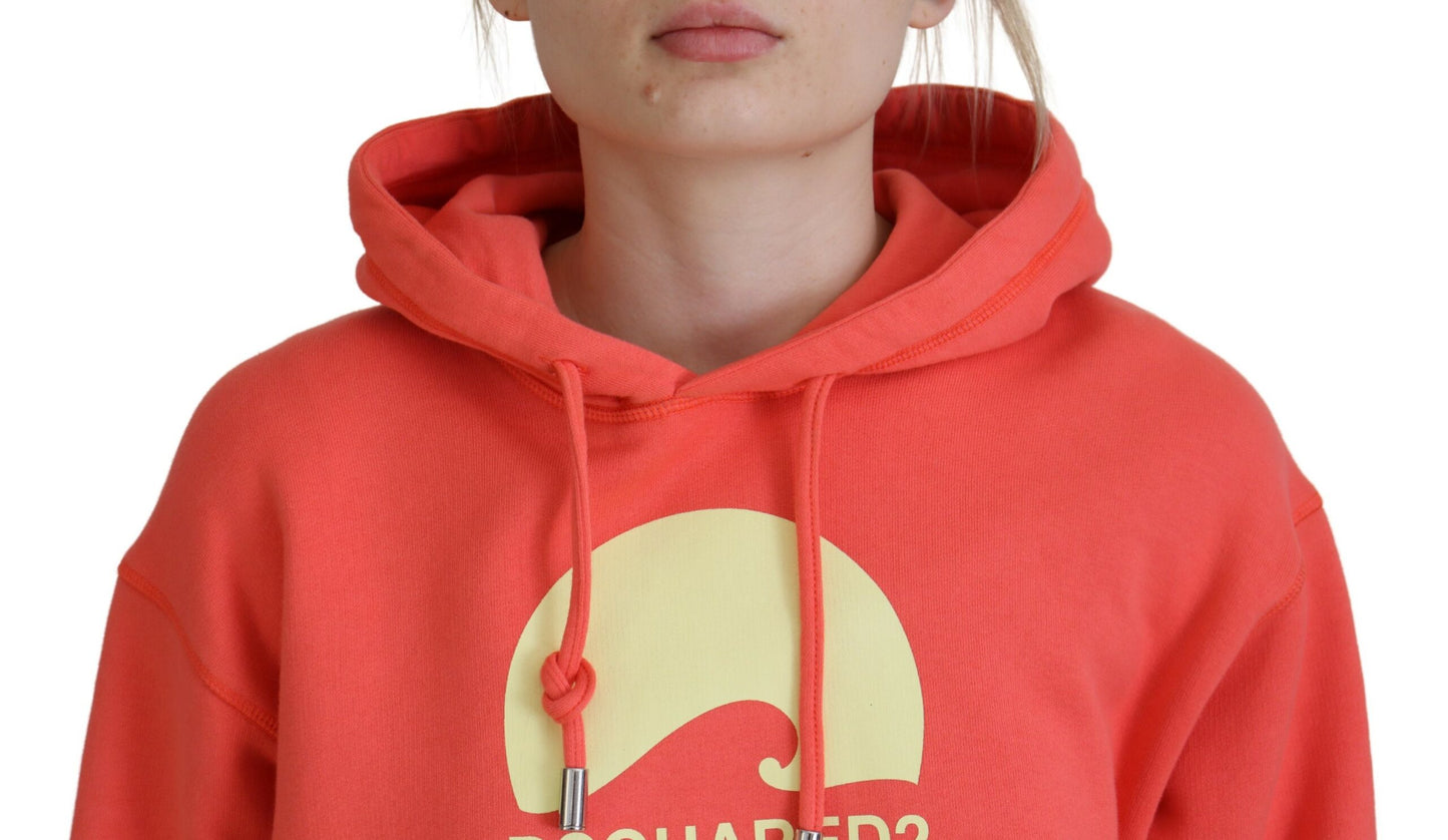 Dsquared² Pink Logo Print Cotton Hoodie Sweatshirt Sweater Dsquared²