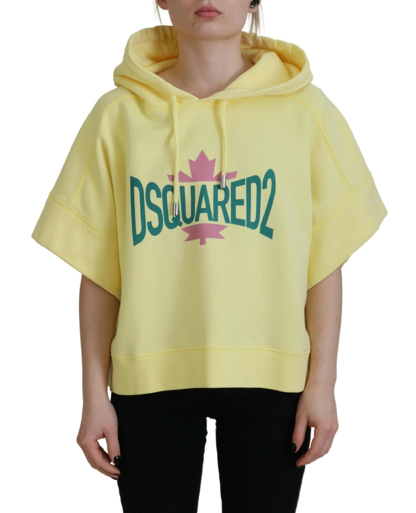 Dsquared² Yellow Logo Print Cotton Hoodie Sweatshirt Sweater Dsquared²