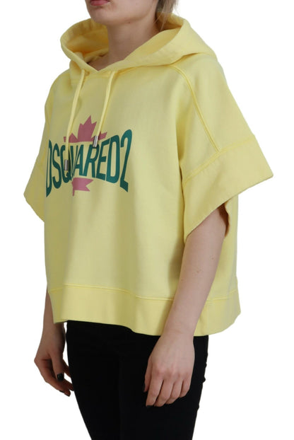 Dsquared² Yellow Logo Print Cotton Hoodie Sweatshirt Sweater Dsquared²