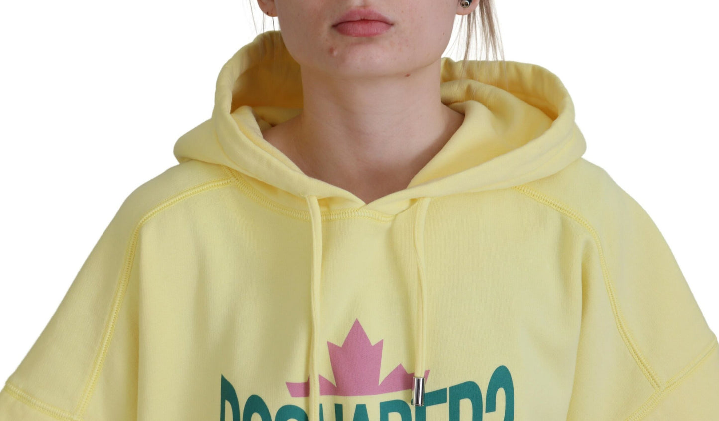 Dsquared² Yellow Logo Print Cotton Hoodie Sweatshirt Sweater Dsquared²