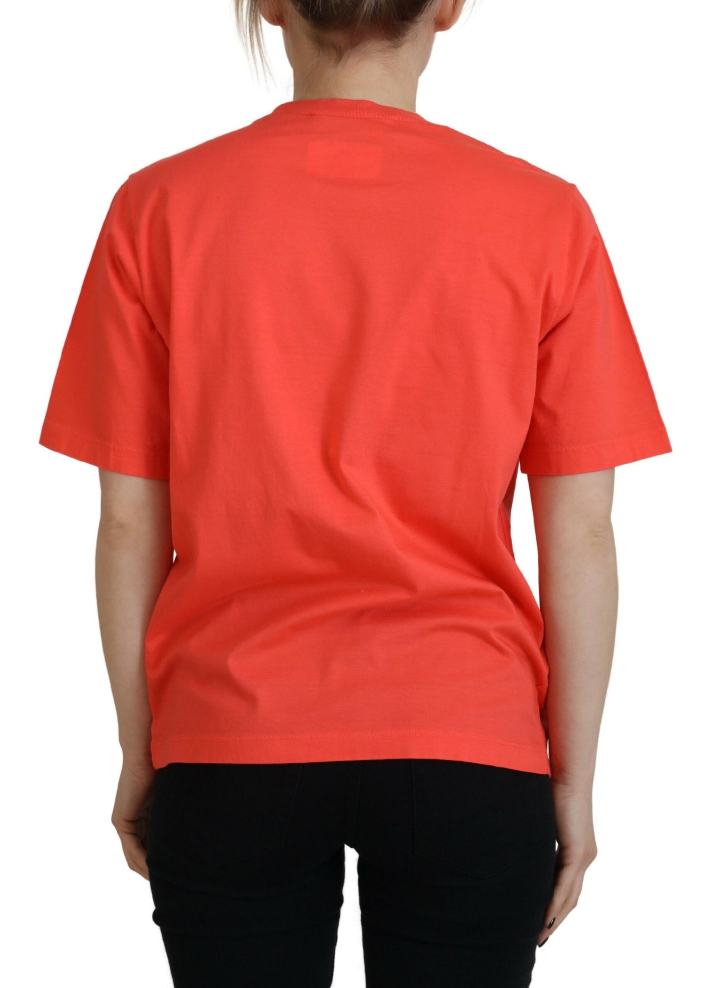 Dsquared² Orange Logo Cotton Crewneck Short Sleeve T-shirt Dsquared²