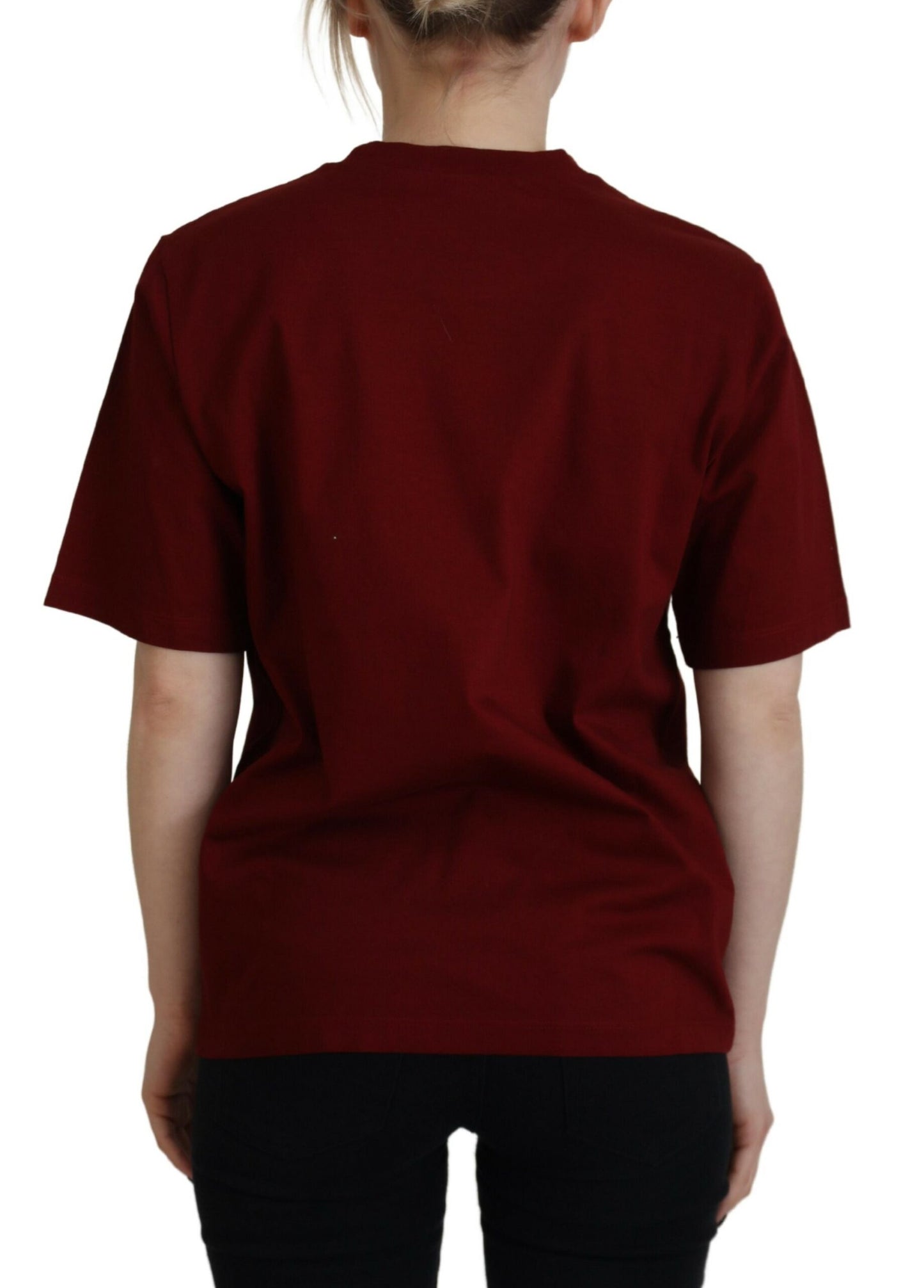 Dsquared² Maroon Logo Cotton Crewneck Short Sleeve Tee T-shirt Dsquared²