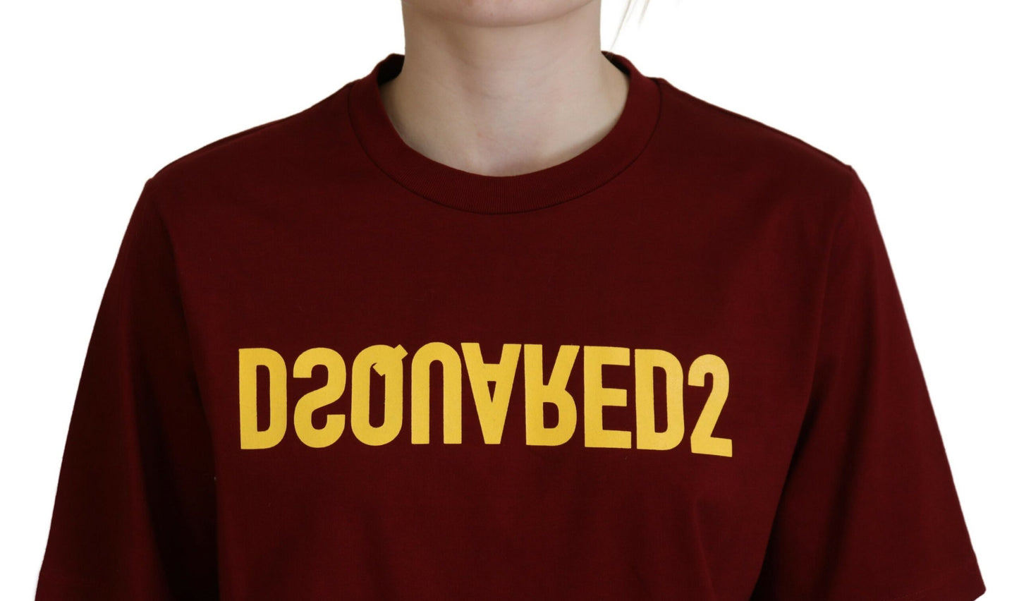 Dsquared² Maroon Logo Cotton Crewneck Short Sleeve Tee T-shirt Dsquared²