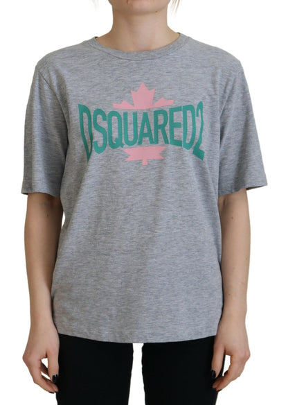 Dsquared² Gray Logo Cotton Crewneck Short Sleeve Tee T-shirt Dsquared²