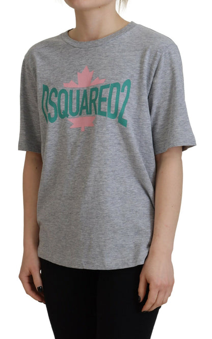 Dsquared² Gray Logo Cotton Crewneck Short Sleeve Tee T-shirt Dsquared²