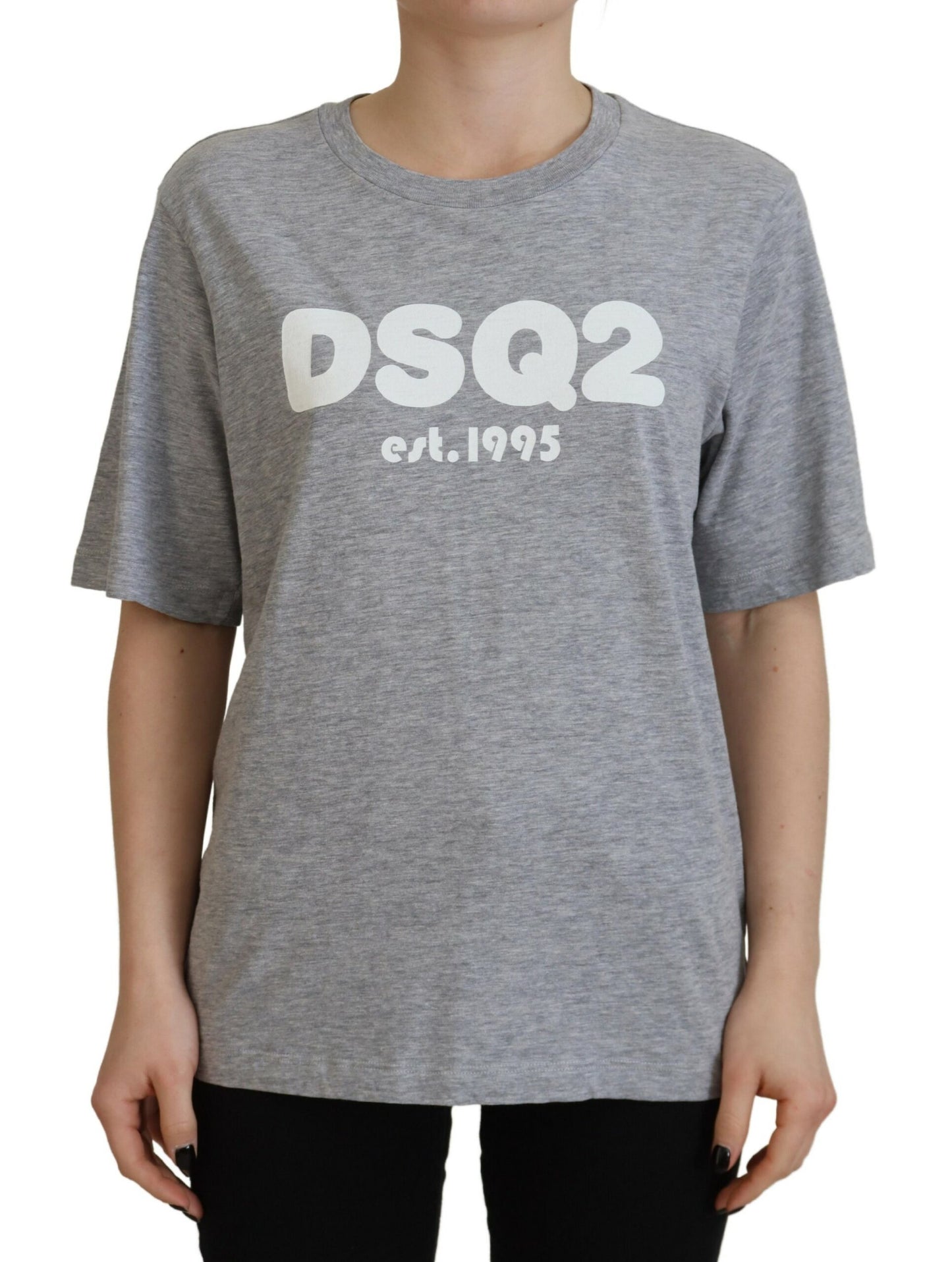 Dsquared² Gray Logo Cotton Crewneck Short Sleeve Tee T-shirt Dsquared²