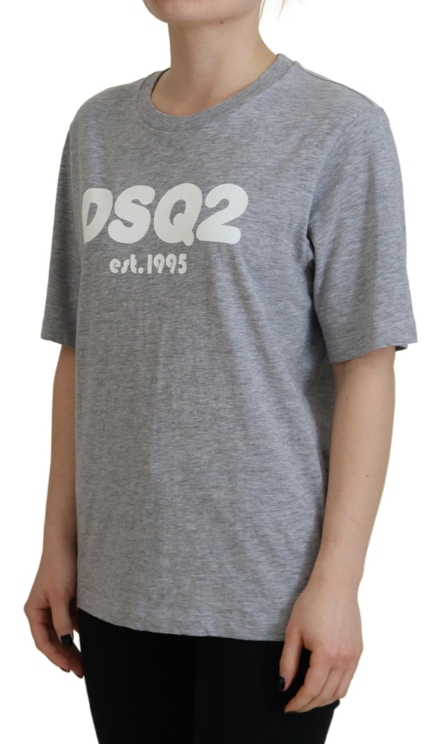 Dsquared² Gray Logo Cotton Crewneck Short Sleeve Tee T-shirt Dsquared²