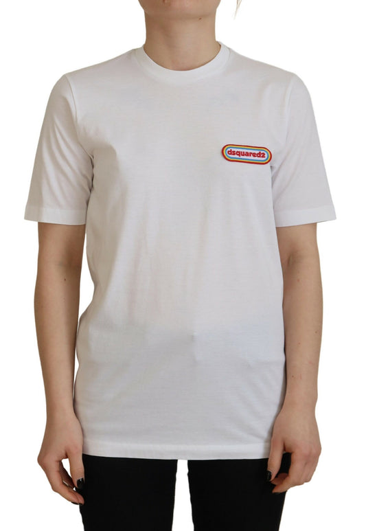 Dsquared² White Logo Patch Crewneck Short Sleeve Tee T-shirt Dsquared²