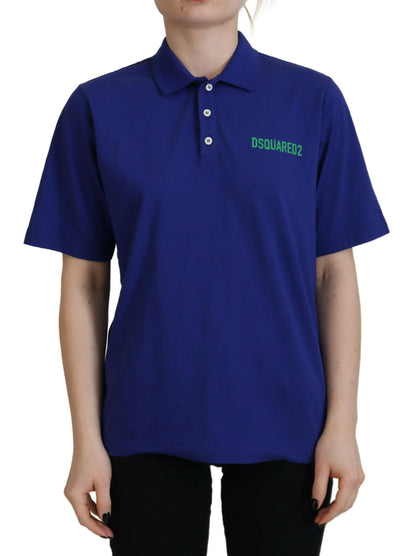 Dsquared² Blue Collared Writings Polo Short Sleeves T-shirt Dsquared²