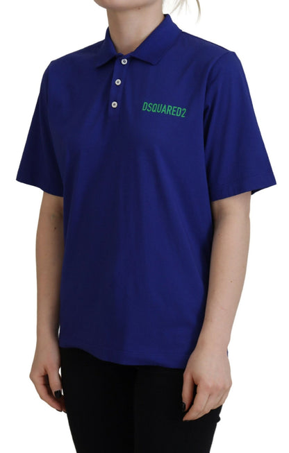 Dsquared² Blue Collared Writings Polo Short Sleeves T-shirt Dsquared²