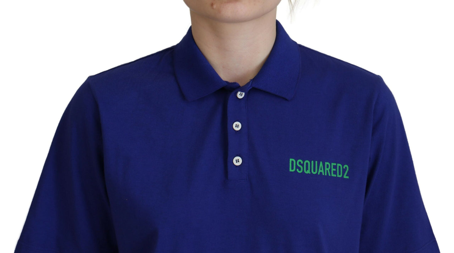 Dsquared² Blue Collared Writings Polo Short Sleeves T-shirt Dsquared²