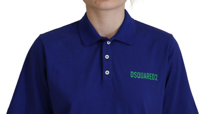 Dsquared² Blue Collared Writings Polo Short Sleeves T-shirt Dsquared²