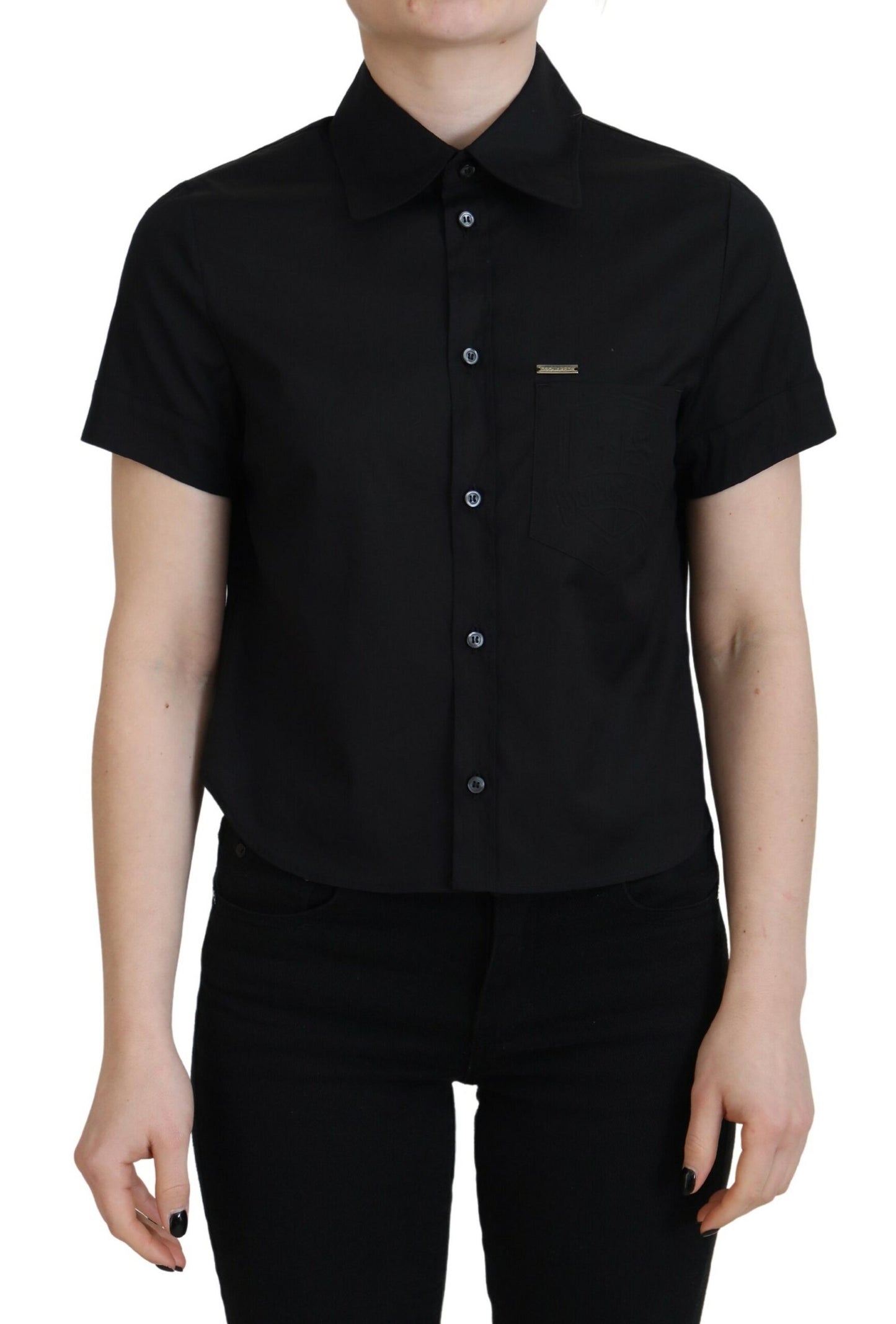 Dsquared² Black Collared Button Down Short Sleeves Polo Top Dsquared²