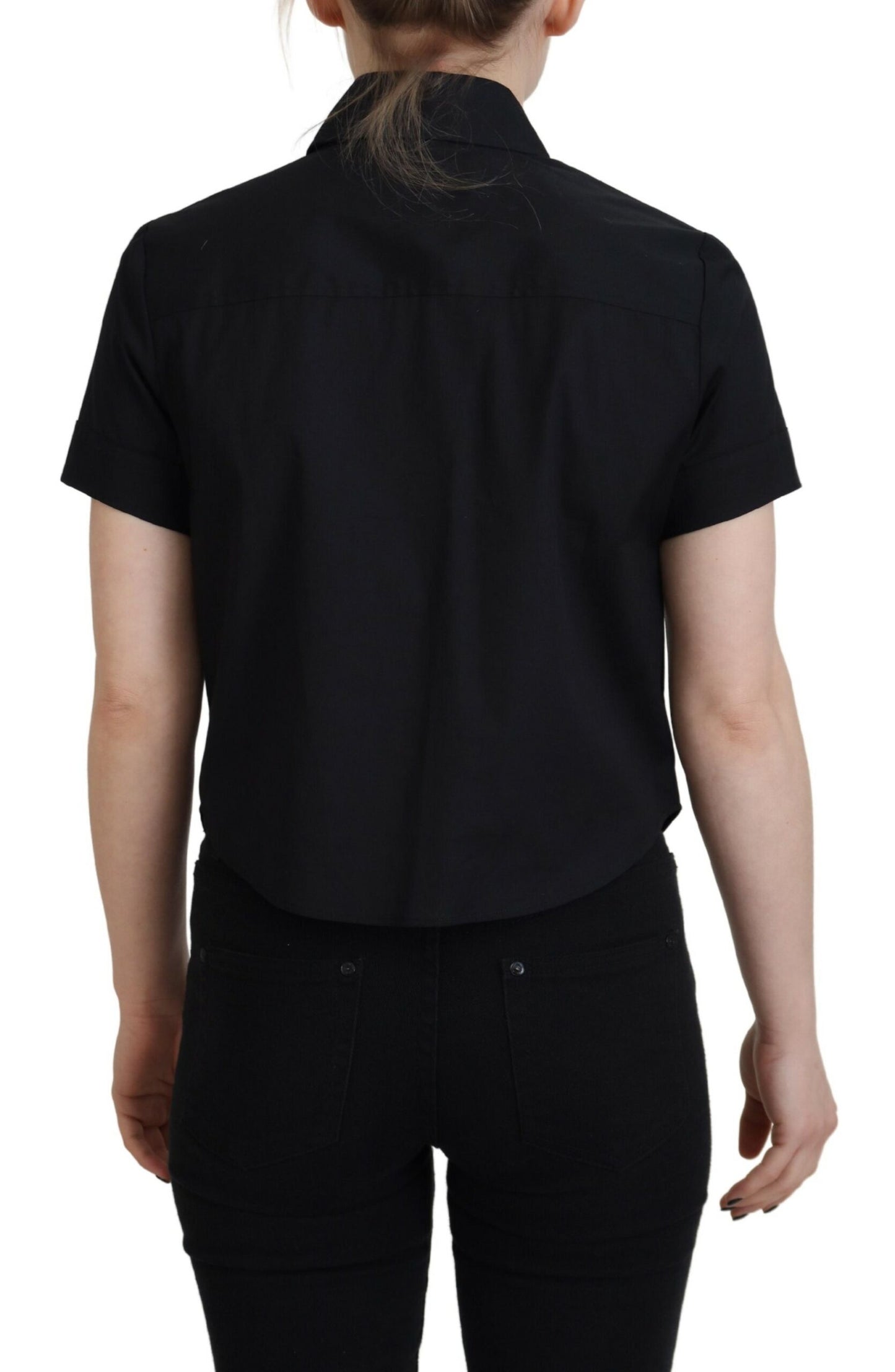 Dsquared² Black Collared Button Down Short Sleeves Polo Top Dsquared²