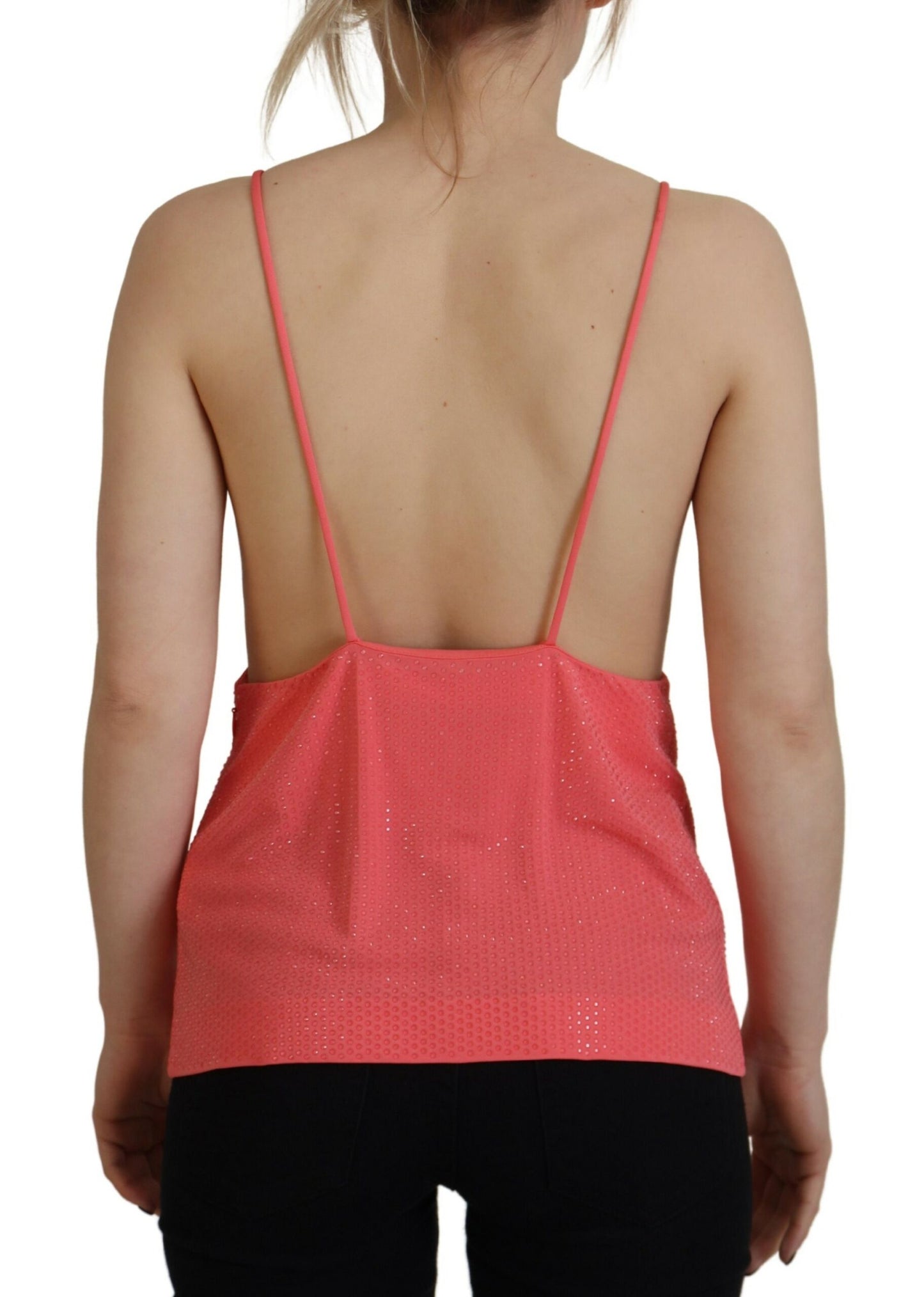 Dsquared² Pink Sleeveless Spaghetti Strap Cami V-neck Top Dsquared²