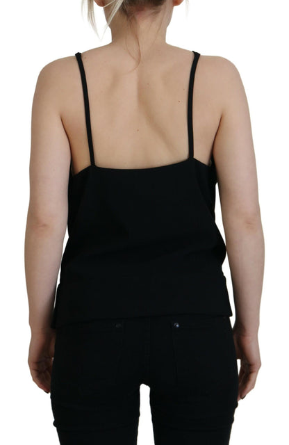 Dsquared² Black Embellished Deep V-neck Sleeveless Tank Top Dsquared²