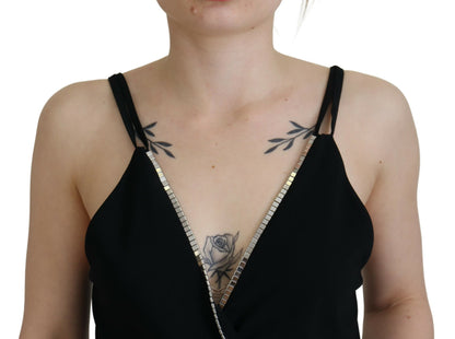 Dsquared² Black Embellished Deep V-neck Sleeveless Tank Top Dsquared²