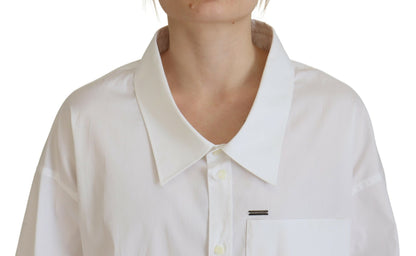 Dsquared² White Cotton Button Down Collared Dress Shirt Top Dsquared²