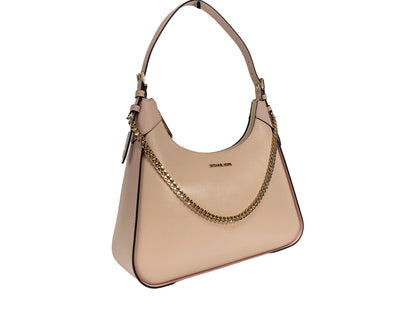 Michael Kors Wilma Large Smooth Leather Chain Shoulder Bag Purse Powder Blush Michael Kors