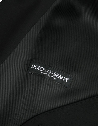 Dolce & Gabbana Black Wool Formal Dress Waistcoat Vest Dolce & Gabbana