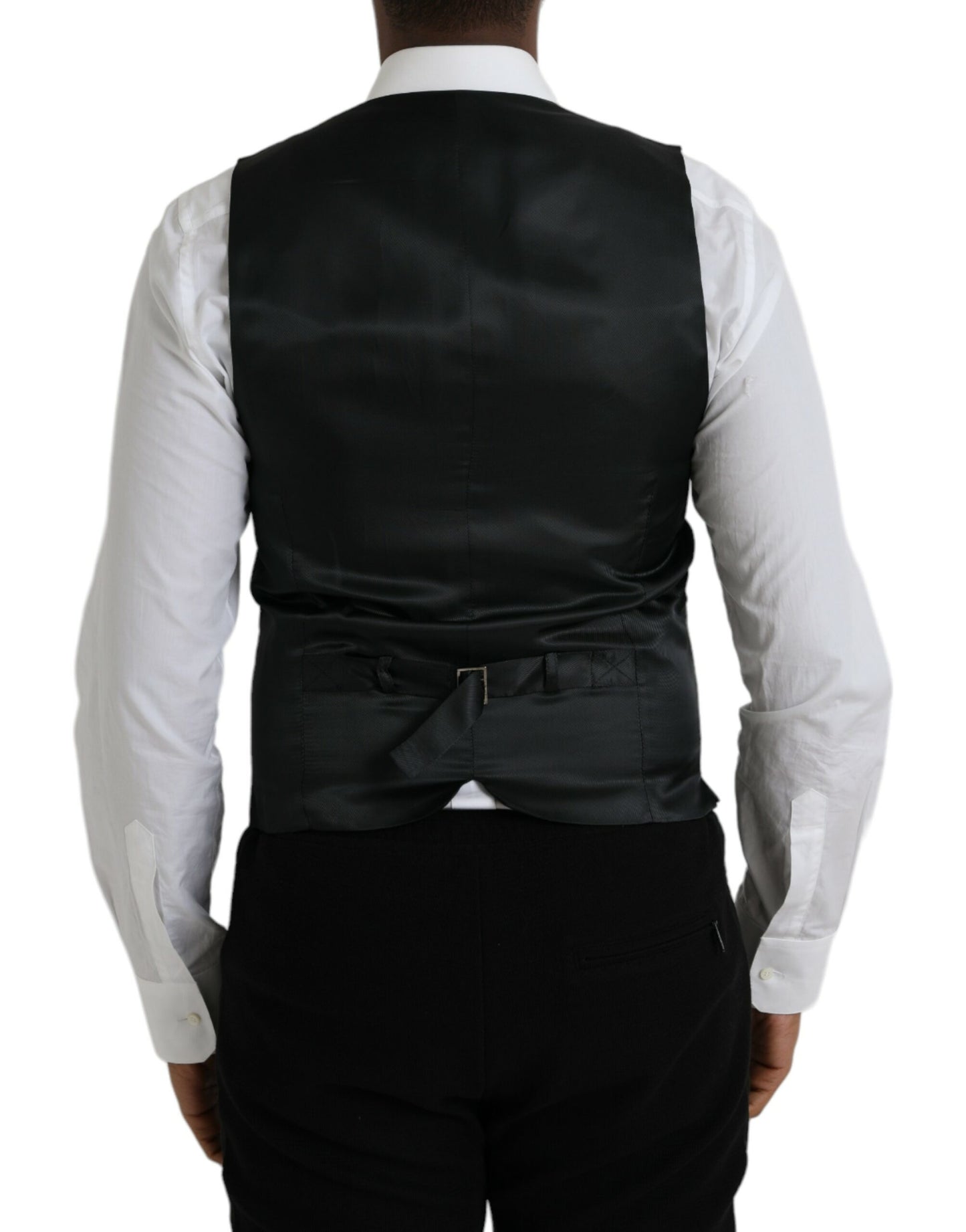 Dolce & Gabbana Gray Wool Formal Dress Waistcoat Vest Dolce & Gabbana