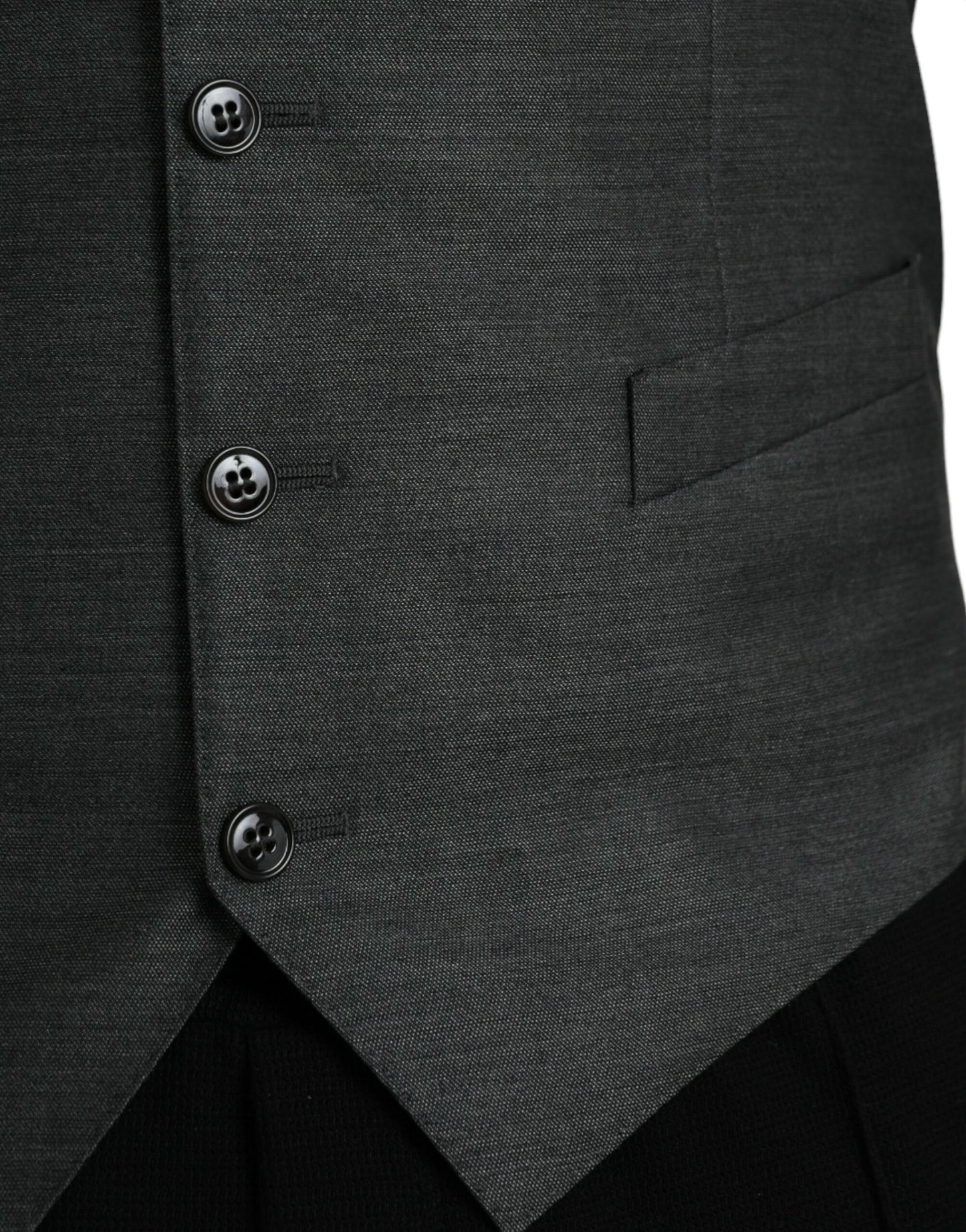 Dolce & Gabbana Gray Wool Formal Dress Waistcoat Vest Dolce & Gabbana