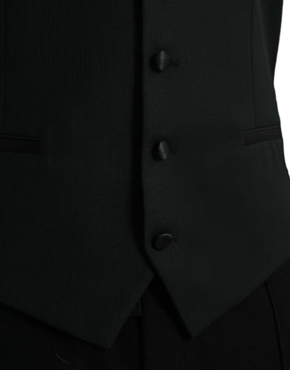 Dolce & Gabbana Black Wool Waistcoat Dress Formal Vest Dolce & Gabbana