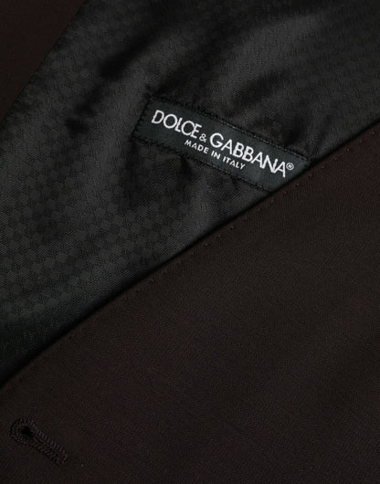 Dolce & Gabbana Brown Wool Waistcoat Dress Formal Vest Dolce & Gabbana