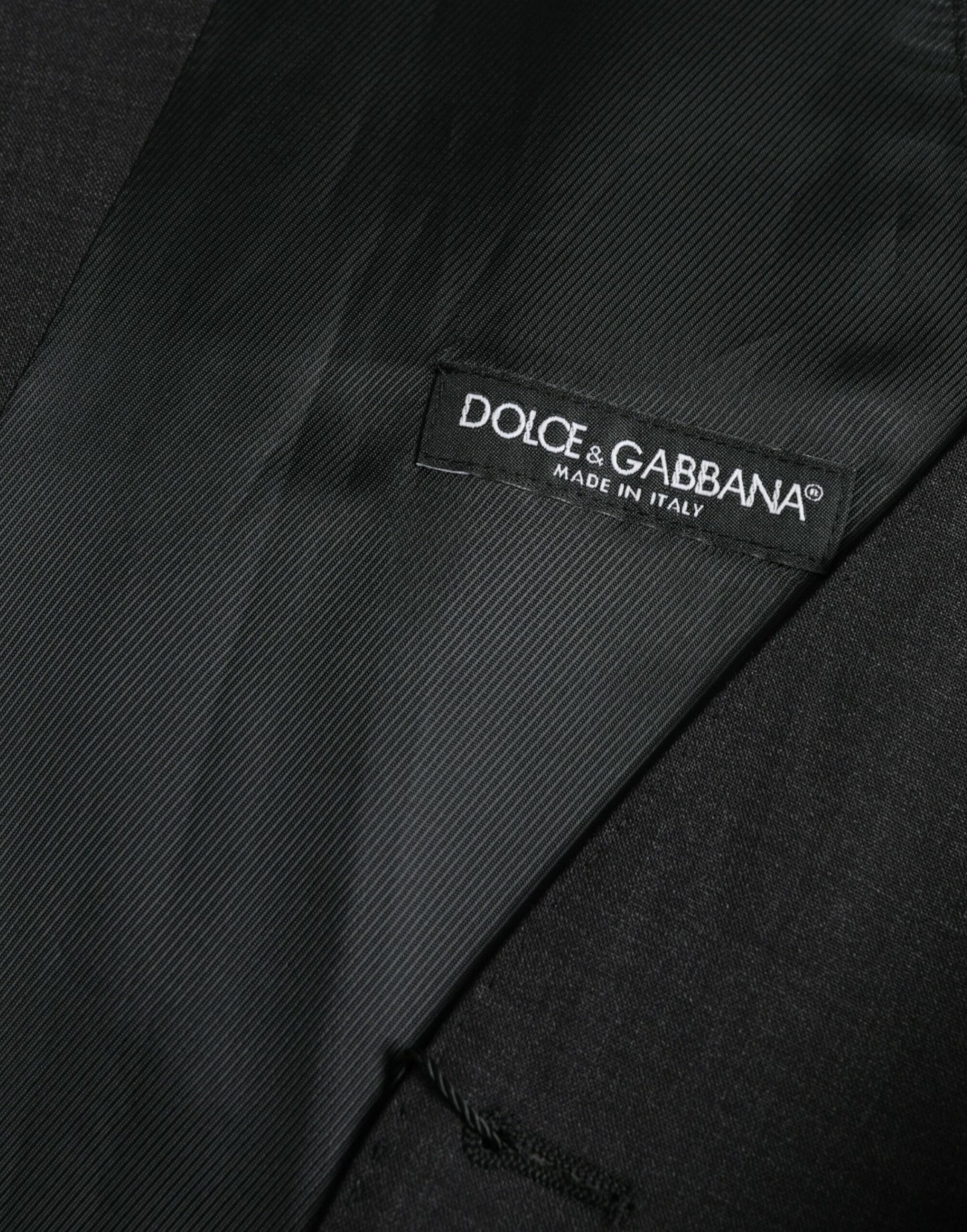 Dolce & Gabbana Black Cotton Waistcoat Dress Formal Vest Dolce & Gabbana