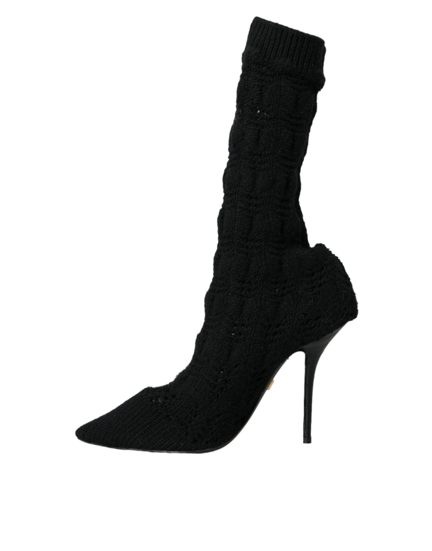 Dolce & Gabbana Black Stiletto Heels Mid Calf Boots Shoes Dolce & Gabbana