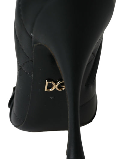 Dolce & Gabbana Black Devotion Quilted Buckled Boots Shoes Dolce & Gabbana