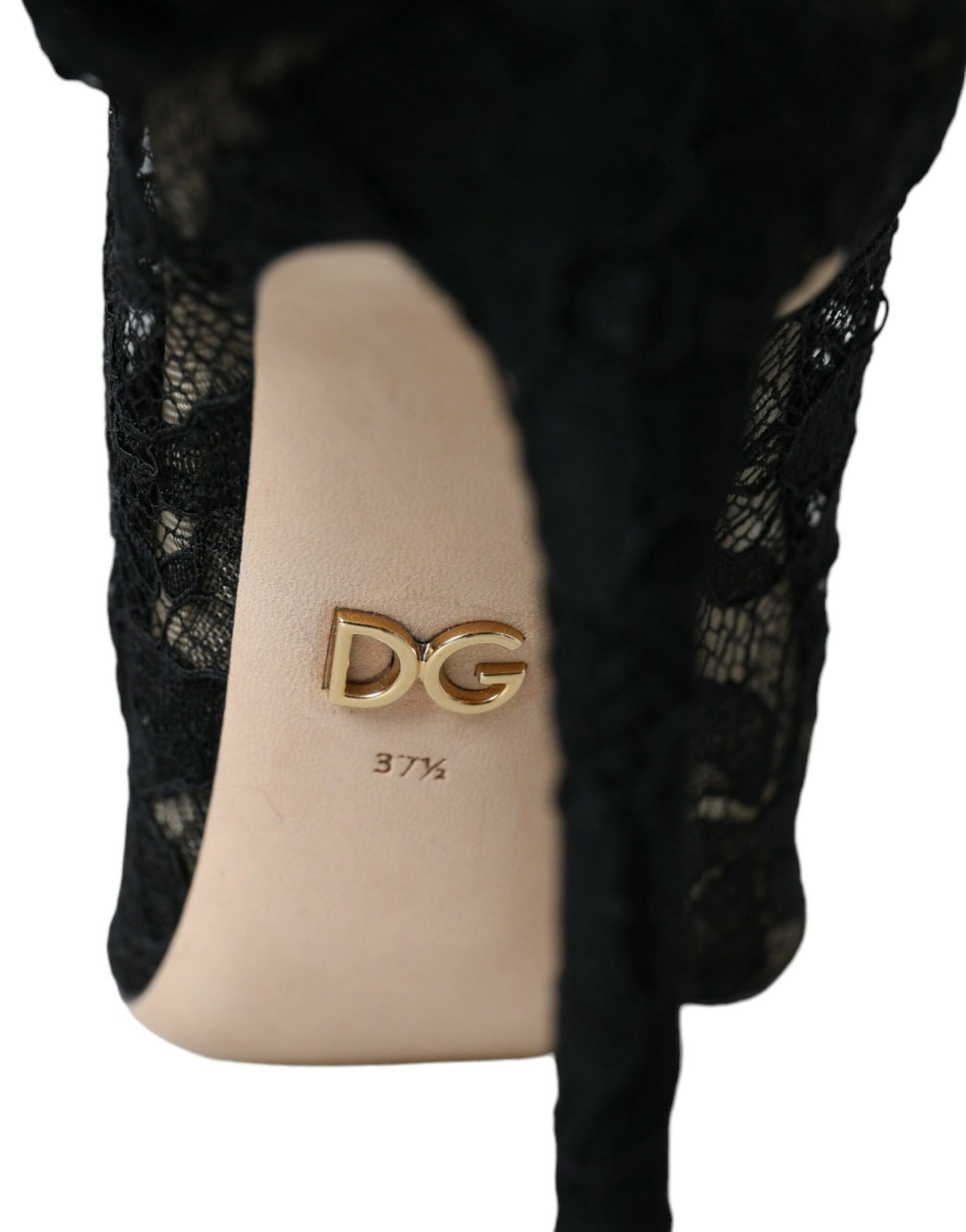 Dolce & Gabbana Black Stretch Taormina Lace Boots Shoes Dolce & Gabbana