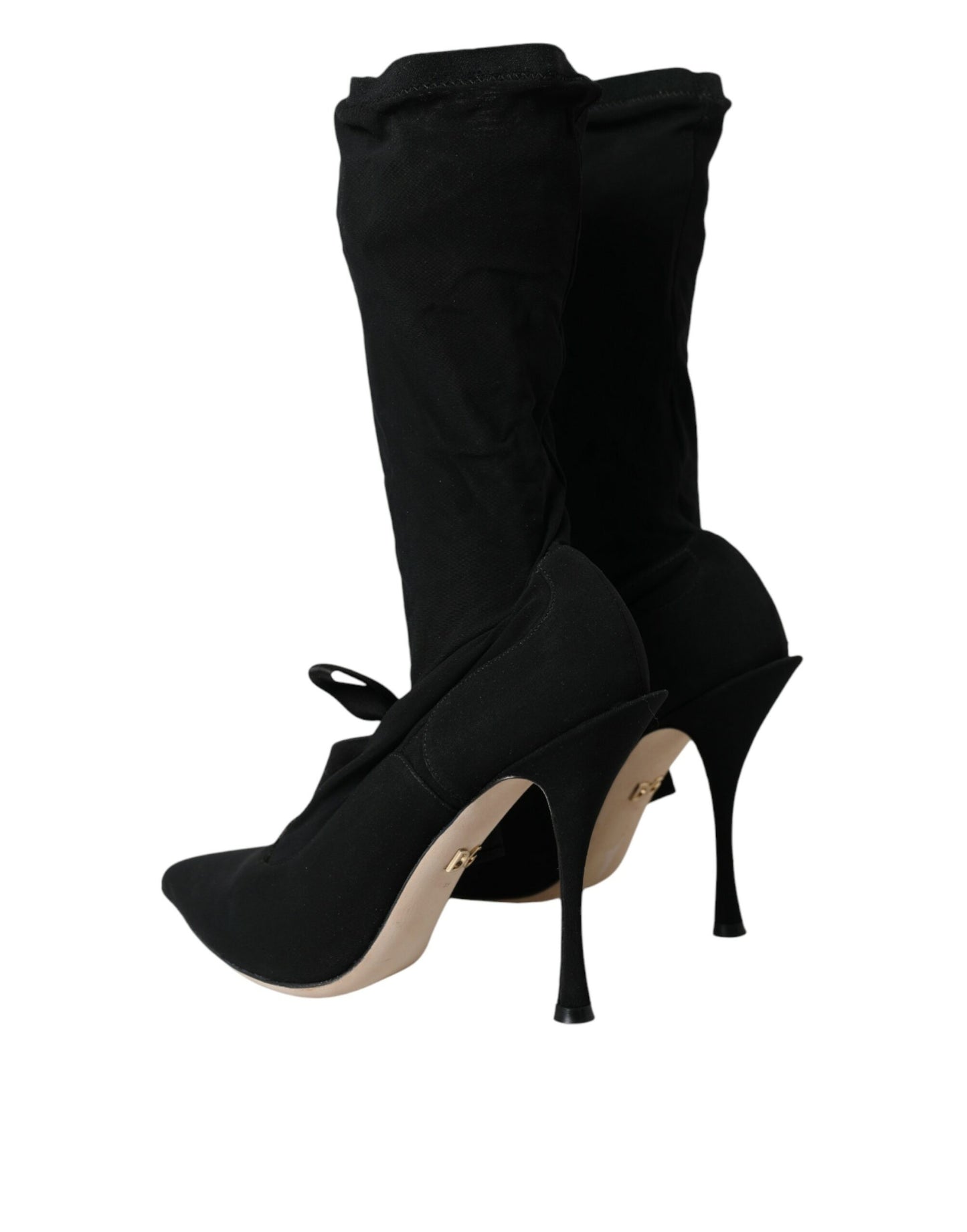 Dolce & Gabbana Black Stiletto Heels Mid Calf Boots Shoes Dolce & Gabbana