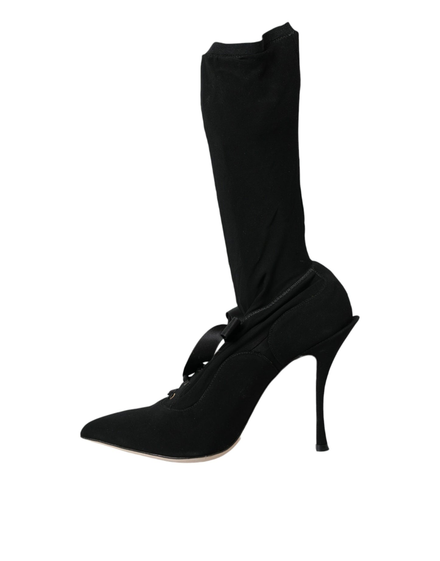 Dolce & Gabbana Black Stiletto Heels Mid Calf Boots Shoes Dolce & Gabbana