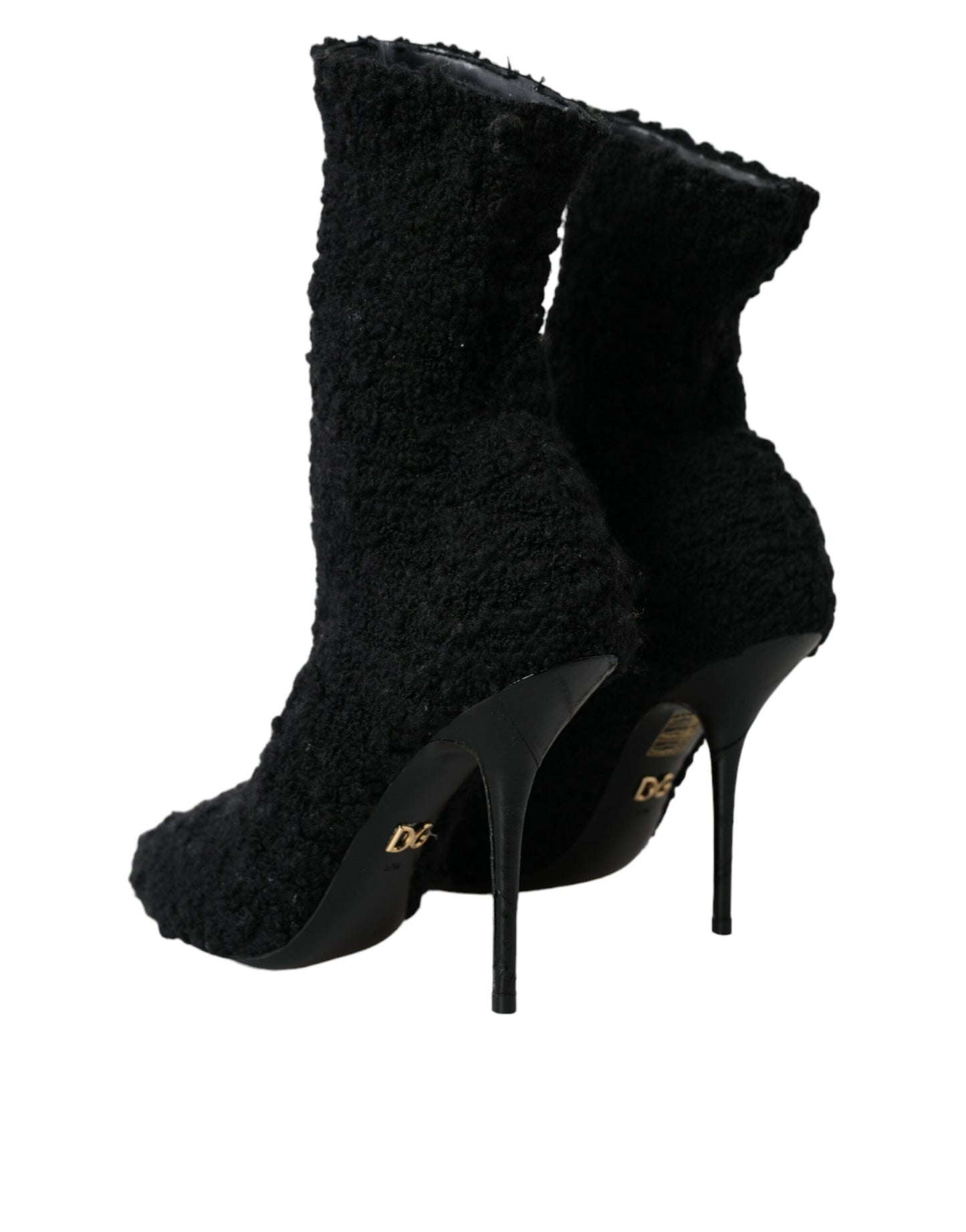 Dolce & Gabbana Black Stiletto Heels Mid Calf Boots Shoes Dolce & Gabbana