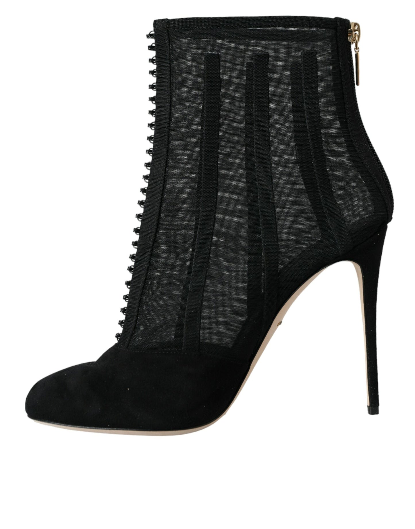 Dolce & Gabbana Black Mesh Stiletto Heels Ankle Boots Shoes Dolce & Gabbana