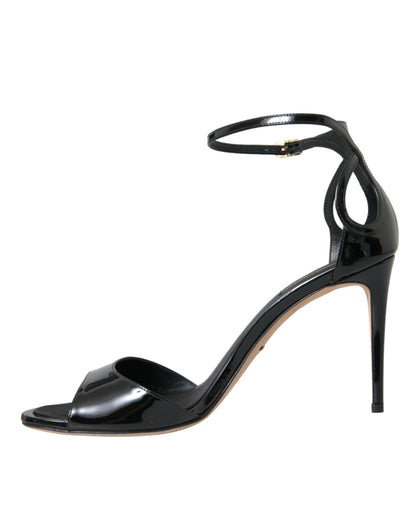 Dolce & Gabbana Black KEIRA Leather Heels Sandals Shoes Dolce & Gabbana