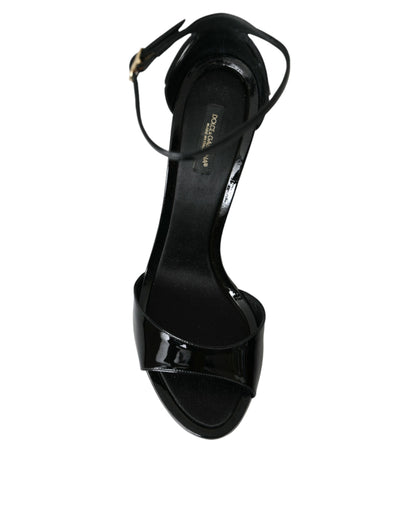 Dolce & Gabbana Black KEIRA Leather Heels Sandals Shoes Dolce & Gabbana