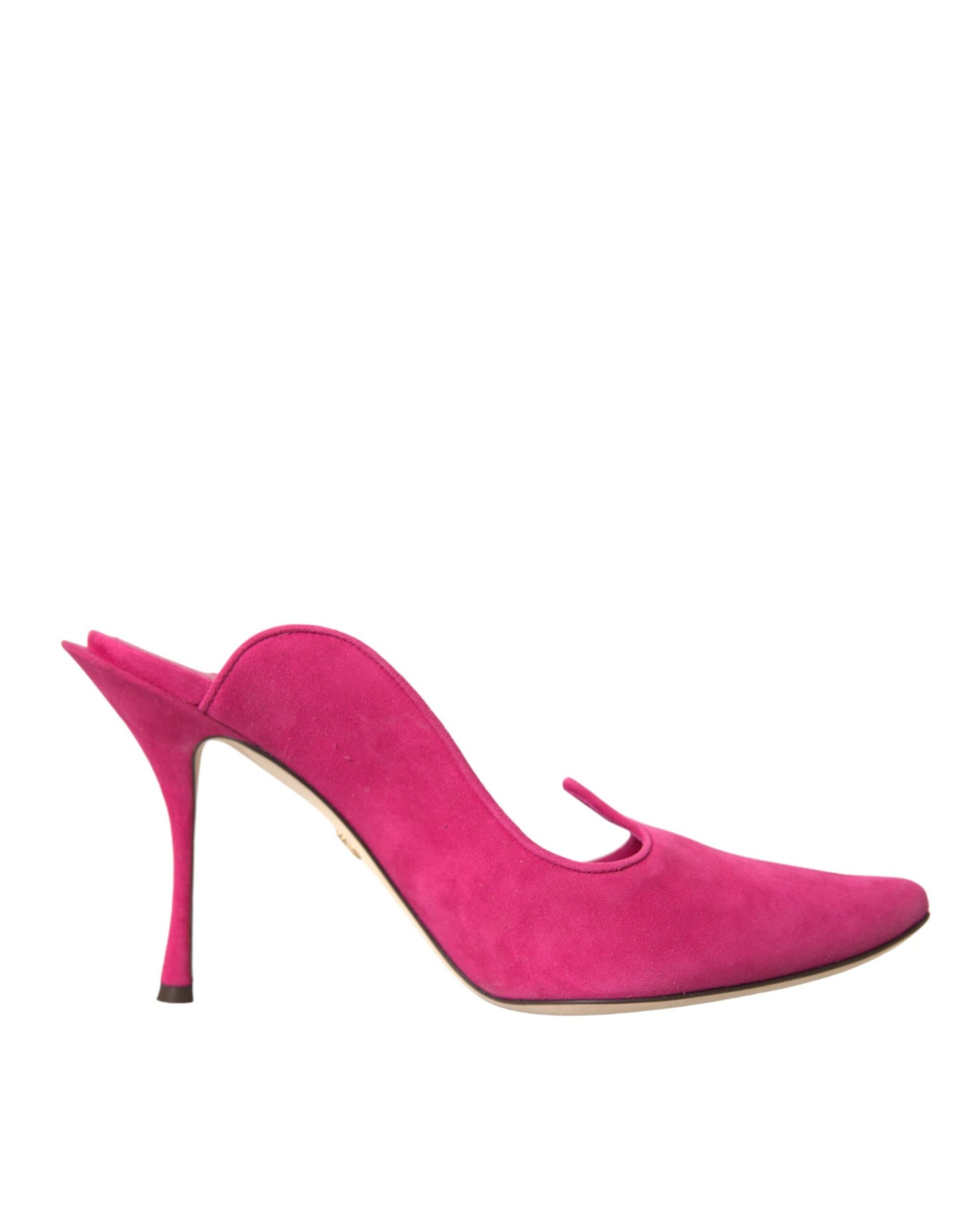 Dolce & Gabbana Fuchsia Suede Leather Mules Sandals Shoes Dolce & Gabbana