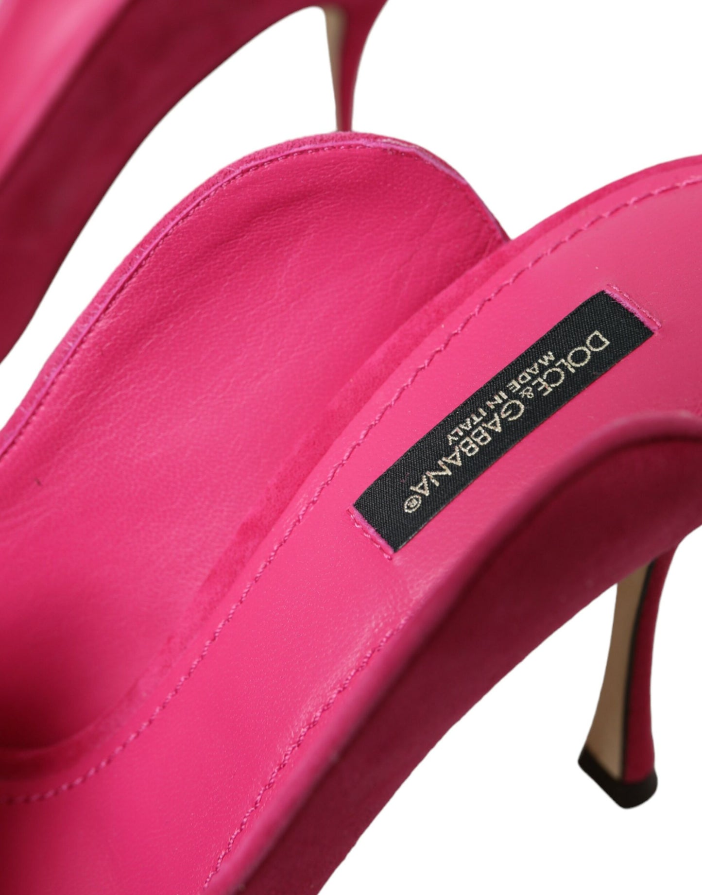 Dolce & Gabbana Fuchsia Suede Leather Mules Sandals Shoes Dolce & Gabbana