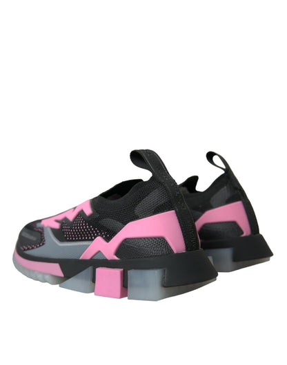 Dolce & Gabbana Black Pink Slip On Sorrento Sneakers Shoes Dolce & Gabbana