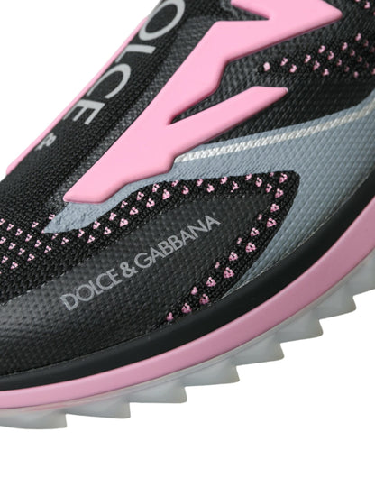 Dolce & Gabbana Black Pink Slip On Sorrento Sneakers Shoes Dolce & Gabbana