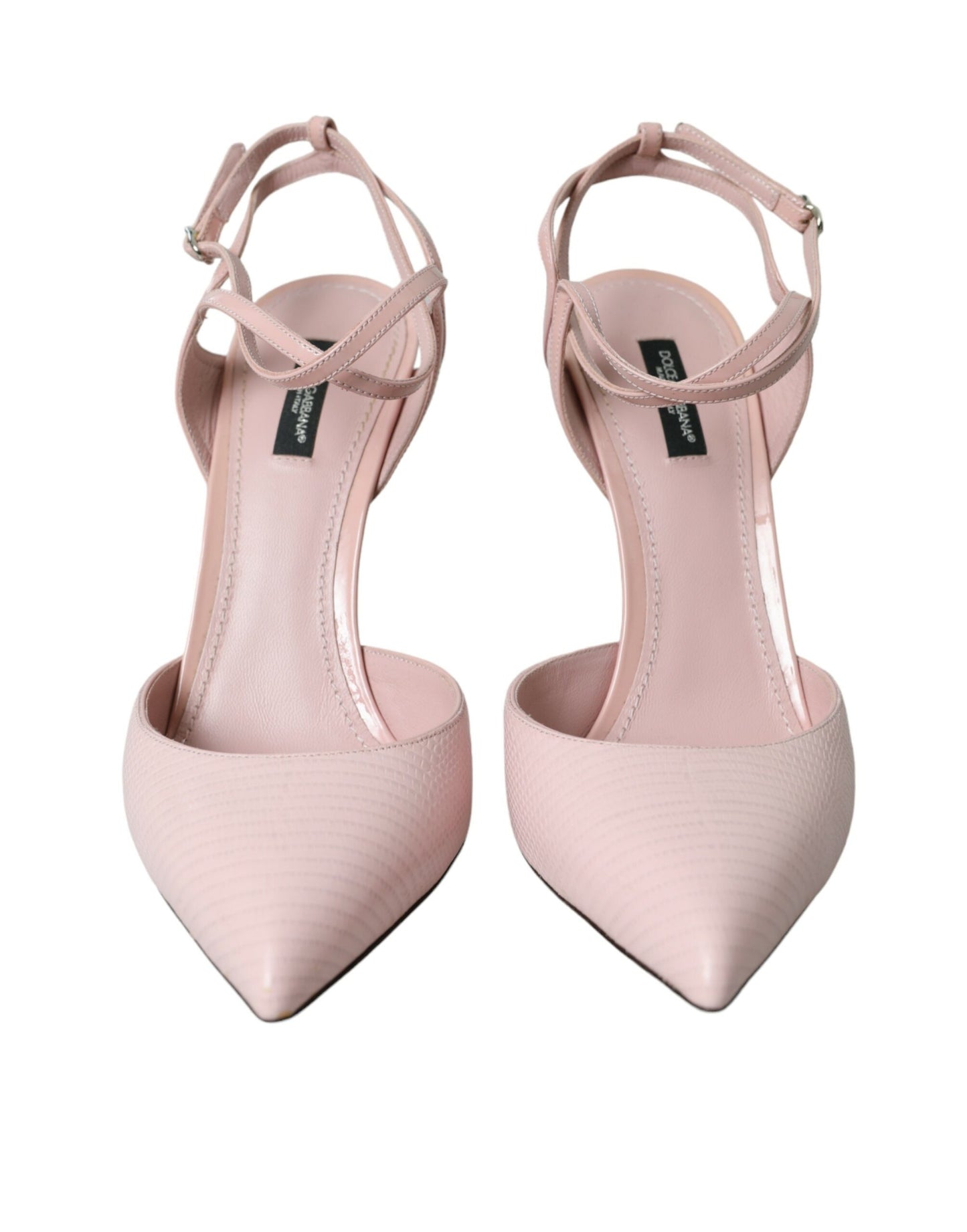 Dolce & Gabbana Pink Leather Ankle Strap Heels Pumps Shoes Dolce & Gabbana